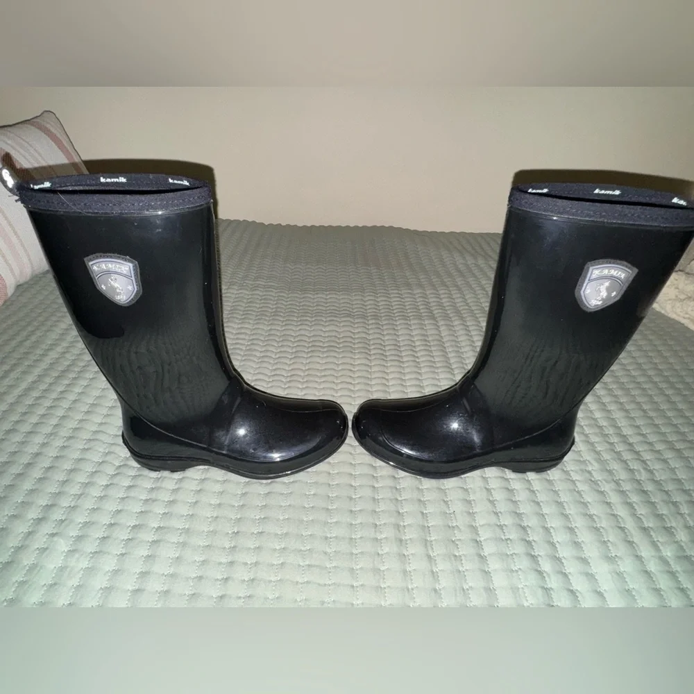 Kamik Marina Womens Black Rubber Rainboots size 7